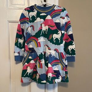 Mini Boden Colorful Unicorn Dress - Blue, Pink, Green